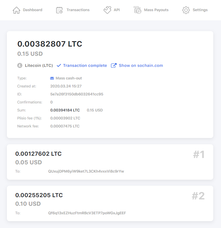 plisio mass payout